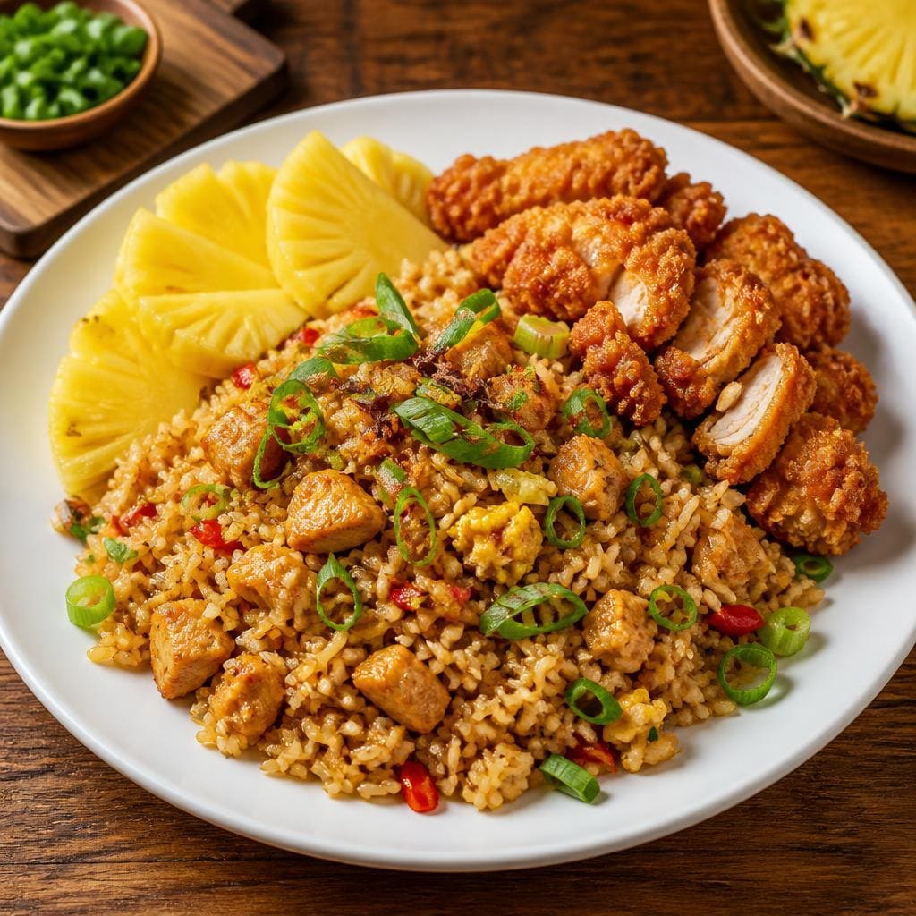 Nasi Goreng Ayam dengan Nanas Manis Ta Wan